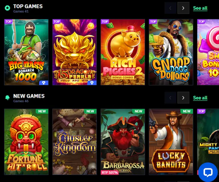 BeOnBet Casino games