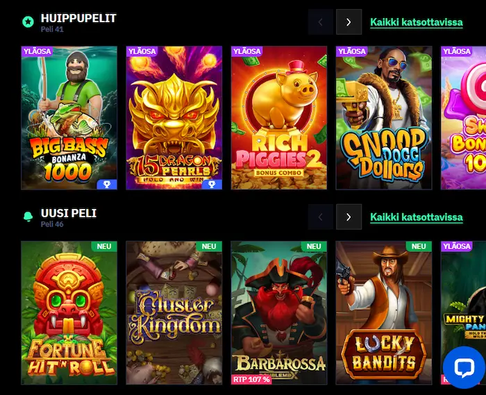 BeOnBet Casino Pelit